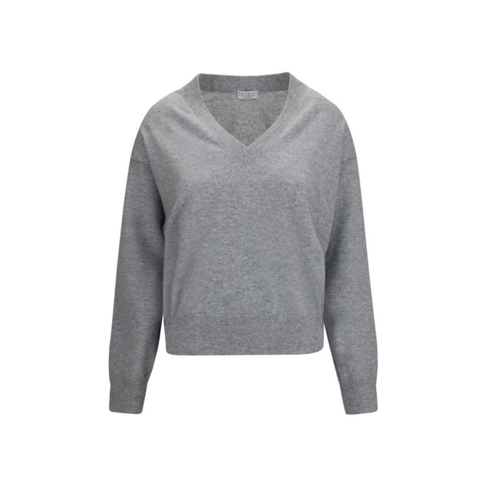 Brunello Cucinelli Gray Cashmere Women's Sweater